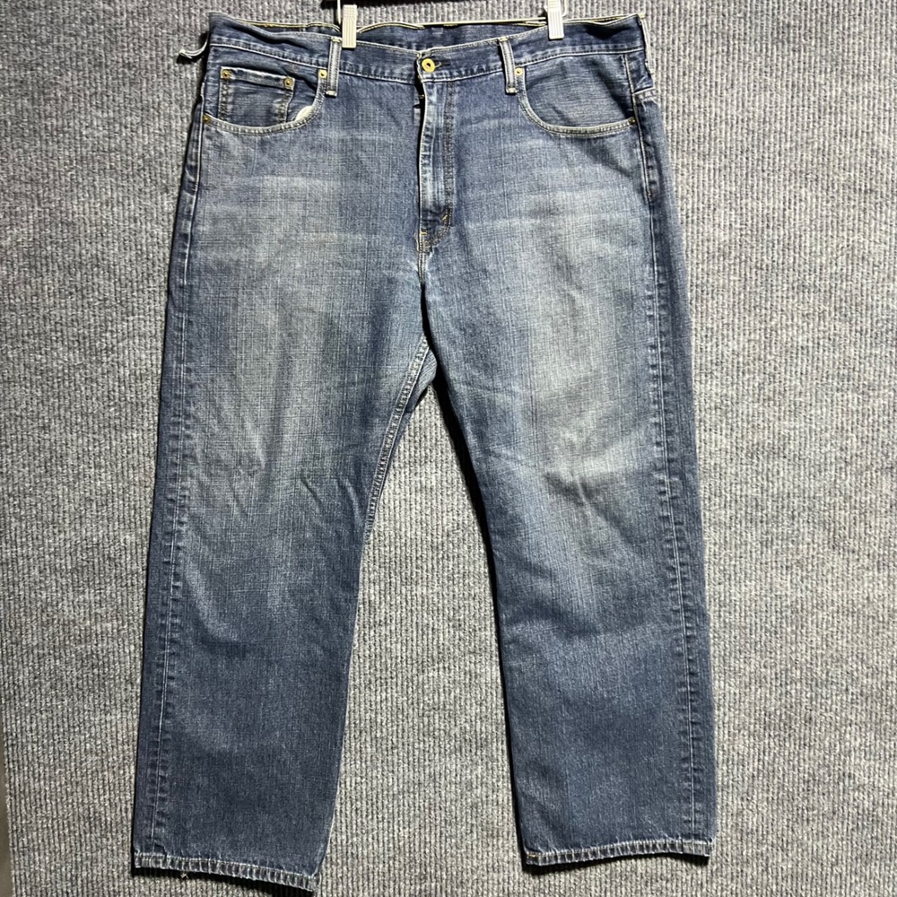 Levis 569 Loose Straight Jeans Mens 40x32 Blue Denim Baggy Distressed Casual - Picture 9 of 12